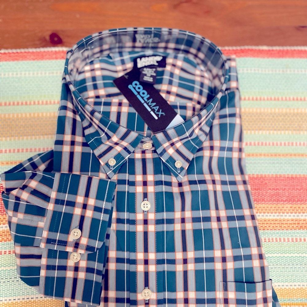 Men'sTall Traditional Fit Comfort-First Shirt with Coolmax